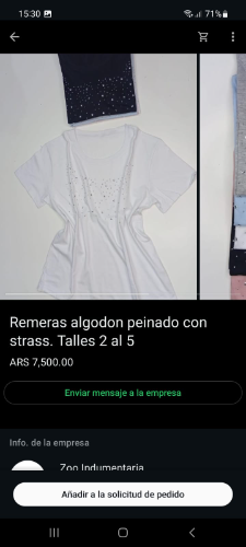 Remera algodon peinado con stras