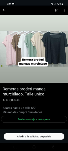 Remera broderi manga murcielago
