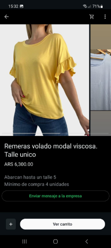 Remera modal volado viscosa