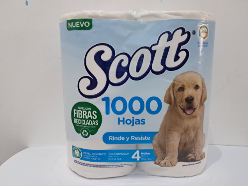 SCOTT 4 ROLLOS *1,000 HOJAS*
