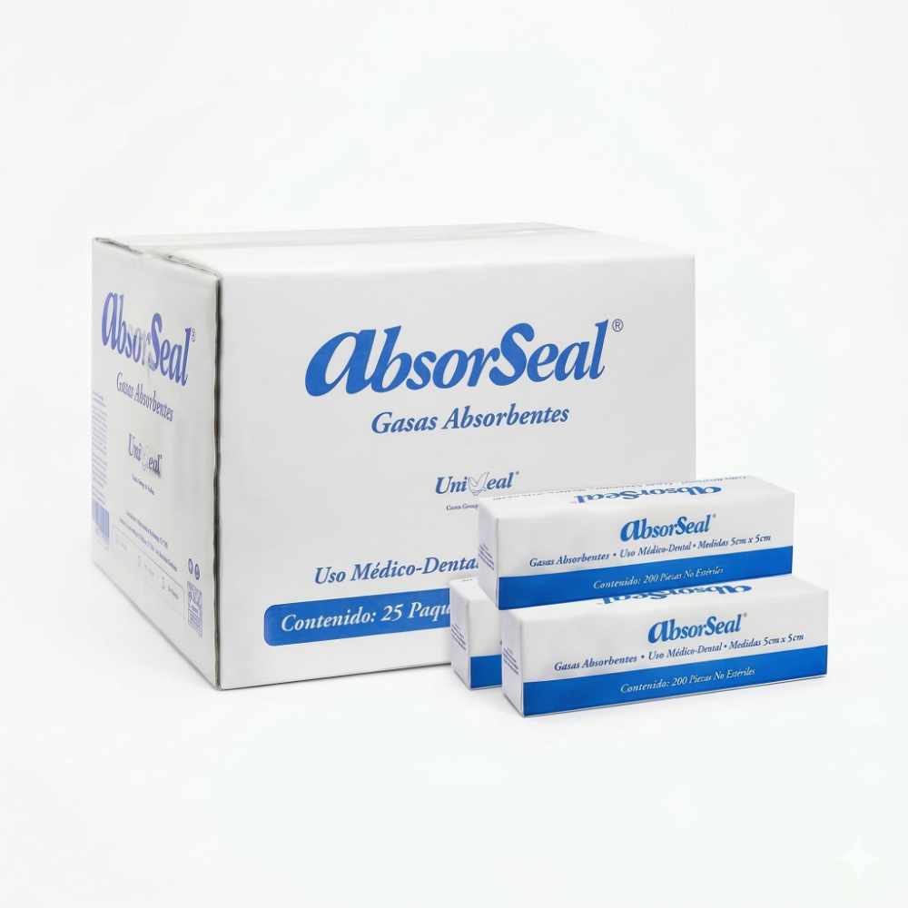 Gasas Absorbentes Desechables Médico Dental 5cm x5cm Uniseal AbsorSeal
