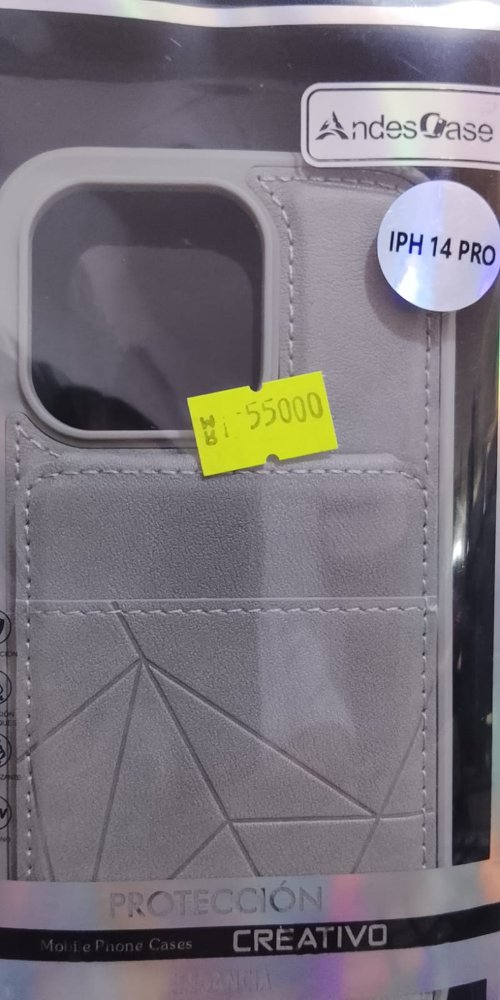 CASE IP 14 PRO CUERINA GRIS