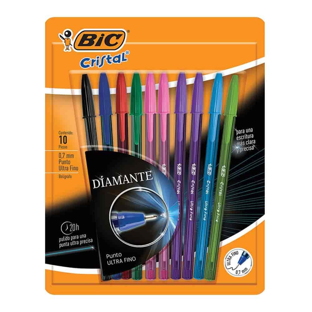 BOLIGRAFOS BIC PUNTA FINA COLORES VARIOS
