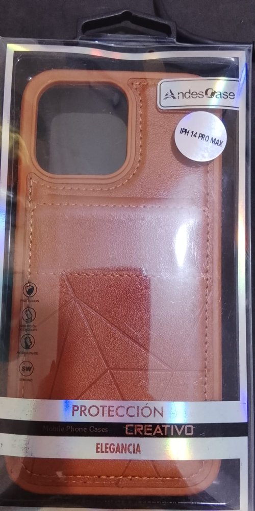 CASE IP 14 PRO MAX TARJETERO ANDES MARRON