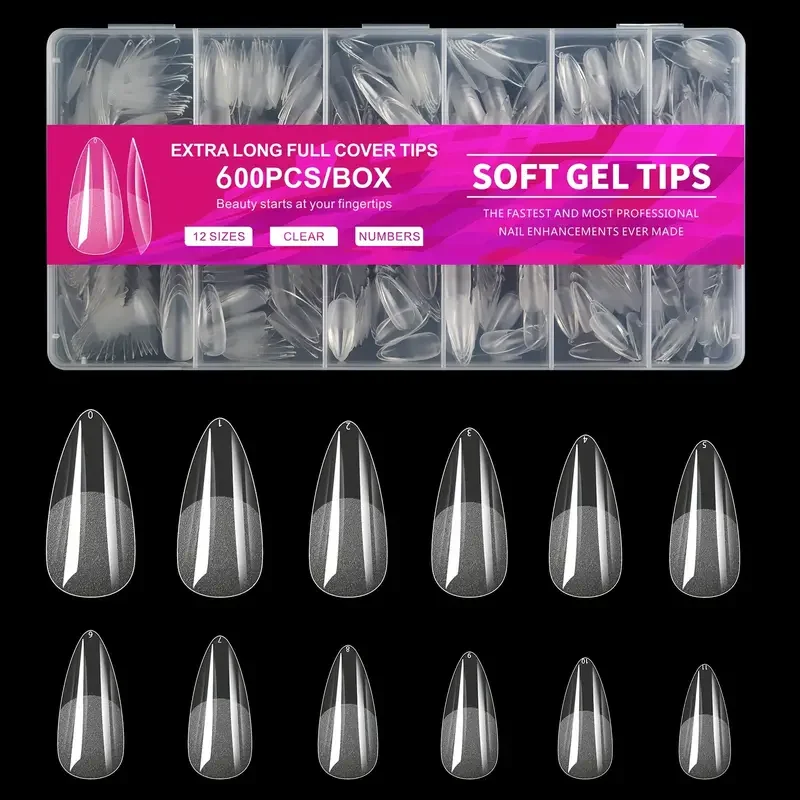 SOFT GEL TIPS X 600 ALMOND