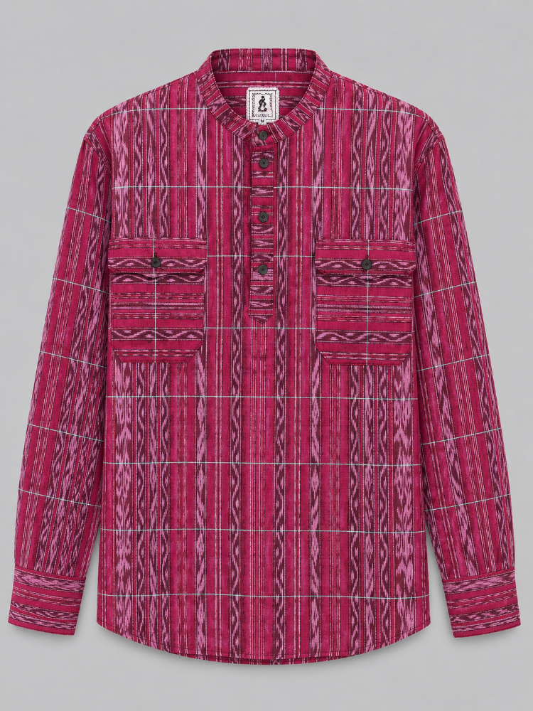 Camisa Típica Rojo Cuello Chino