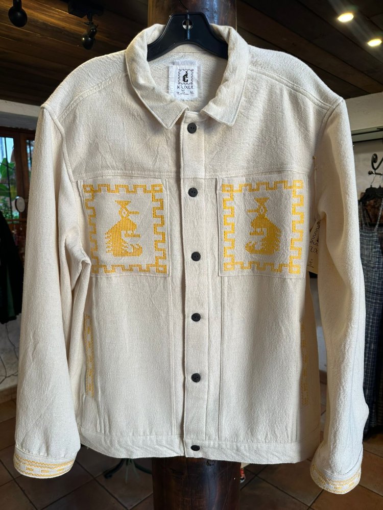 Chaqueta Quetzal Hombre Crudo con Dorado