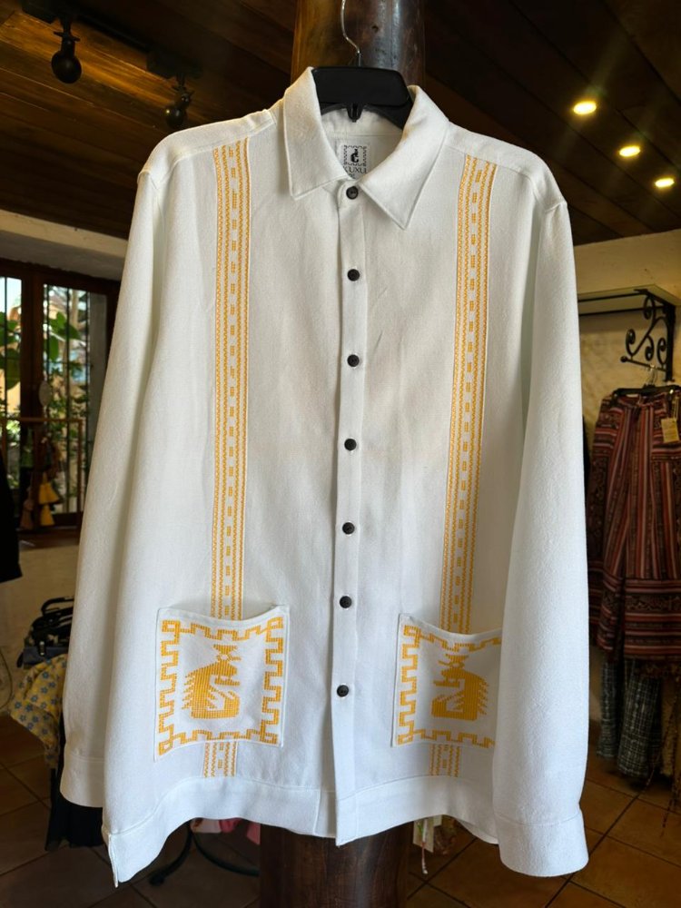 Guayabera II Blanco con Dorado M/Larga