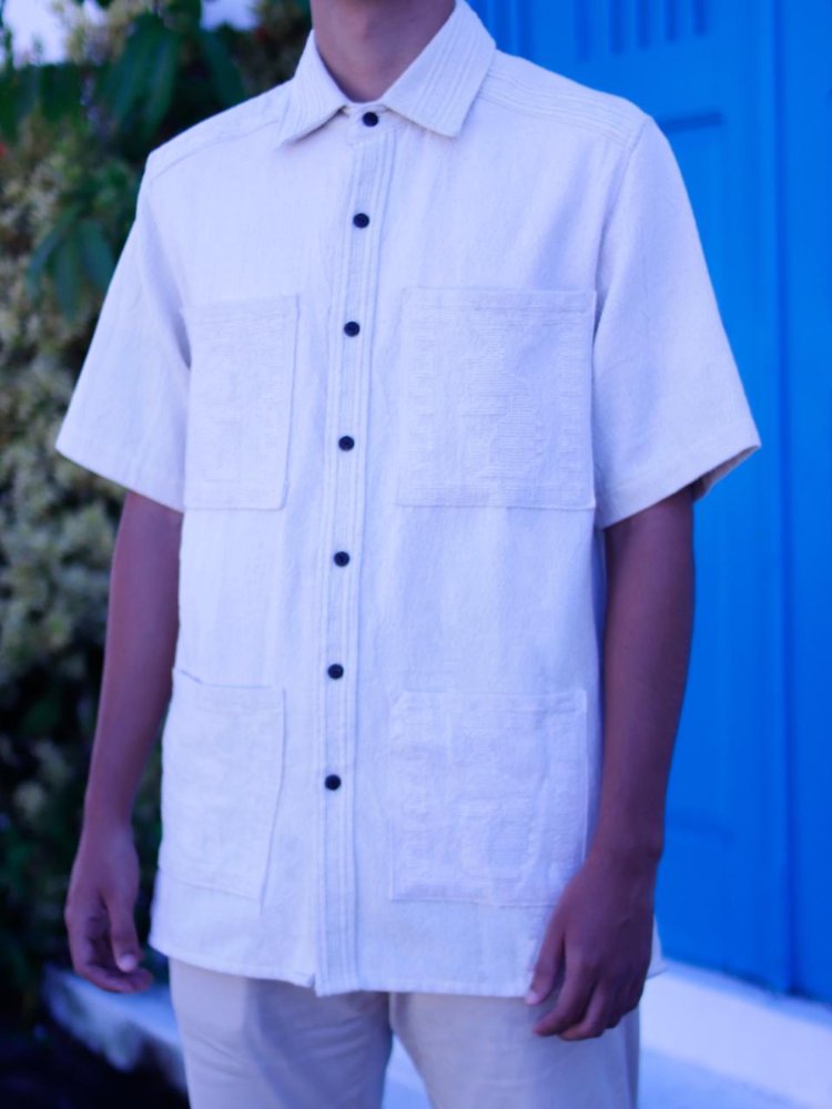 Guayabera M/Corta Crudo con Crudo
