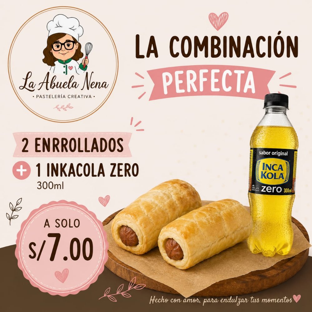 enrollado + gaseosa