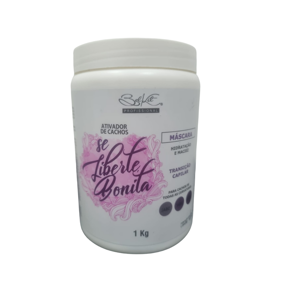 Máscara Ativadora de Cachos Se Liberte Bonita 1Kg BelKit Profissional – Hidratação, Definição e Maciez