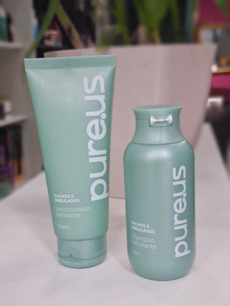 Kit Pure.us Cachos e Ondulados Shampoo + Condicionador Hidratante 100ml