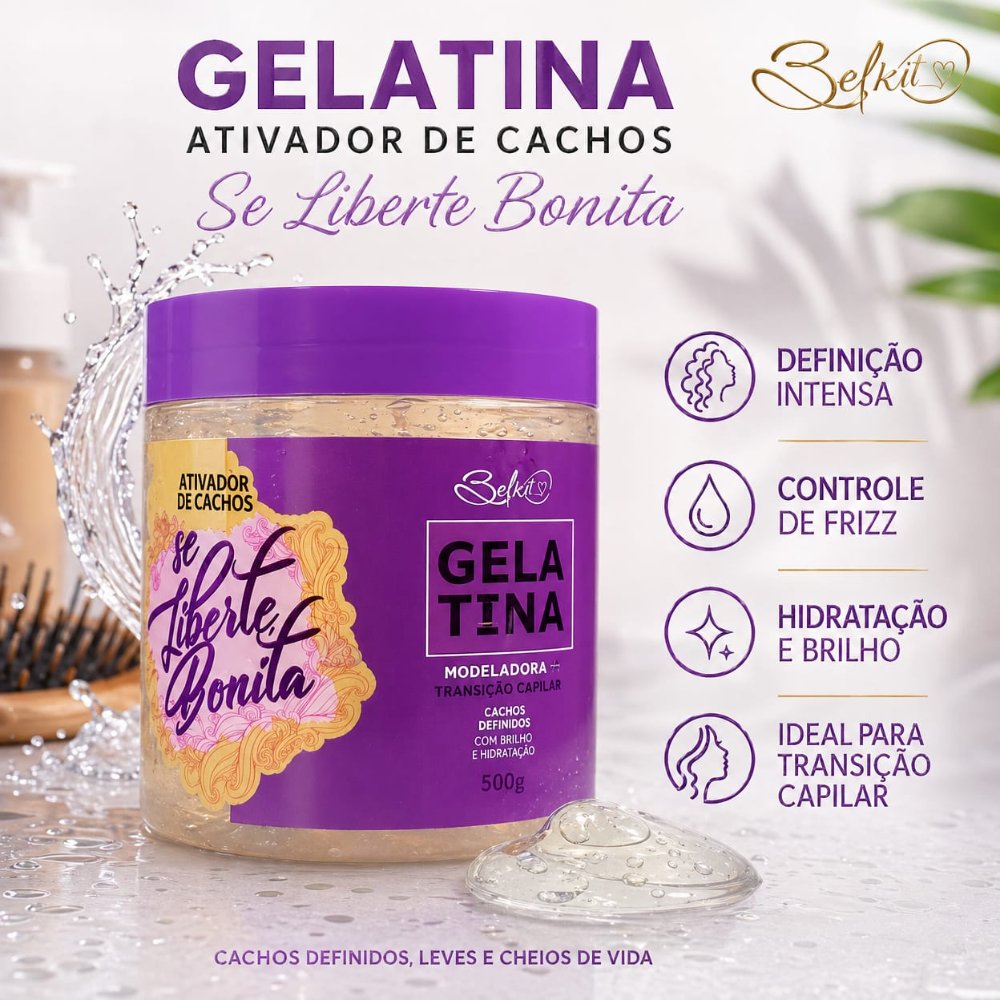 Gelatina Ativadora de Cachos Se Liberte Bonita 500g