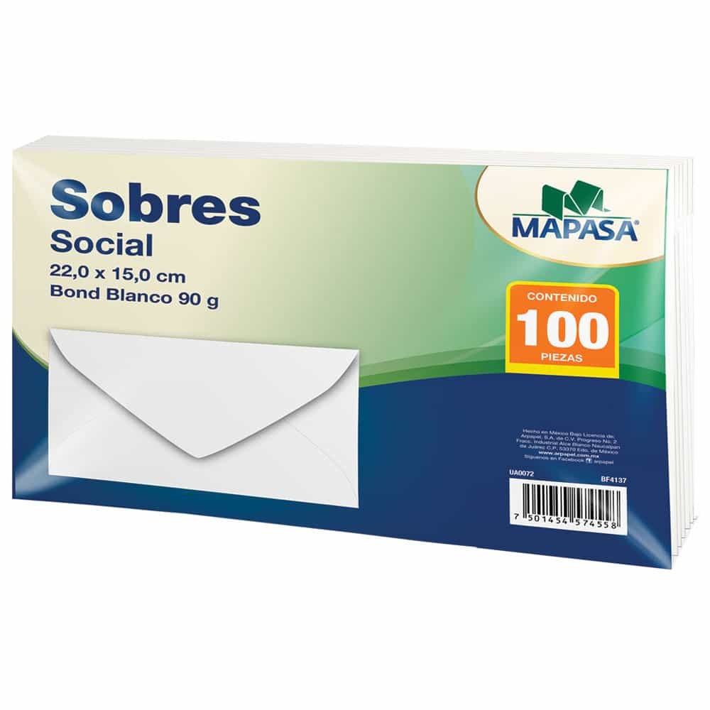 Sobre para carta Blanco 10.5 x 15.5