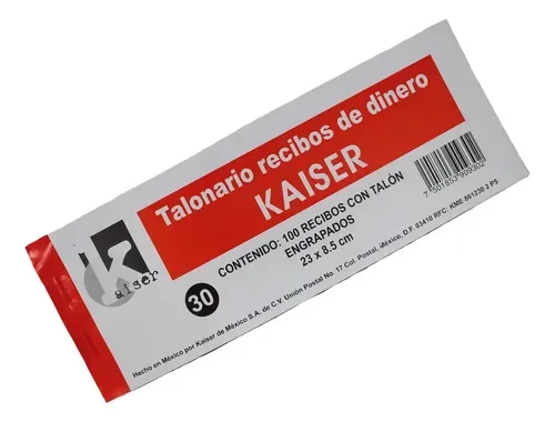 Recibo de dinero KAISER Block 100h