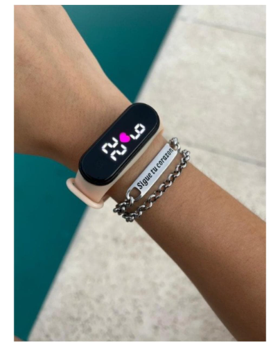 RELOJ DIGITAL CHICAGO ROSA NUDE