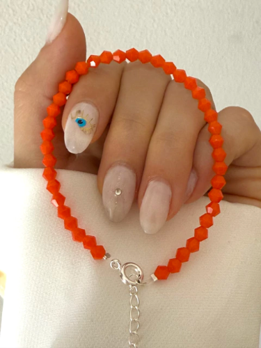 PULSERA BICONO NARANJA OPACO (18cm+3cm)