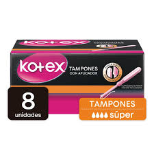 TAMPON KOTEX  CON APLICADOR SUPER X 8 UNIDADES