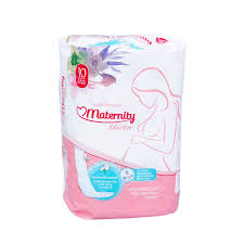 TOALLAS HIGIENICAS MATERNITY POR 10 UNIDADES CLASICA ROSADA