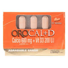 OROCAL D (CARBONATO DE CALCIO + VITAMINA D3) LEBRIUT CAJA X 30