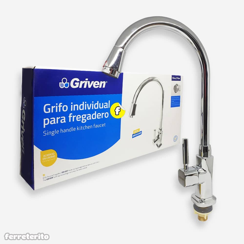 GRIFO INDIVIDUAL PARA FREGADERO 1/2" CROMADO AQUAFINA
