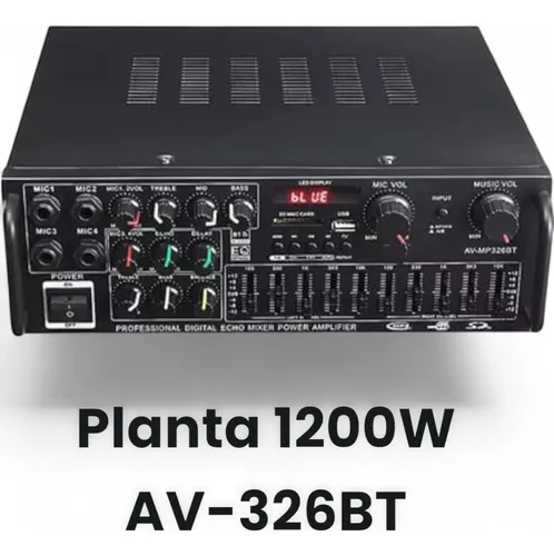 AMPLIFICADOR DE SONIDO PLANTA AV-326BT 1200W