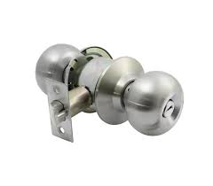 CERRADURA DE POMO ACERO INOX CON BOTON