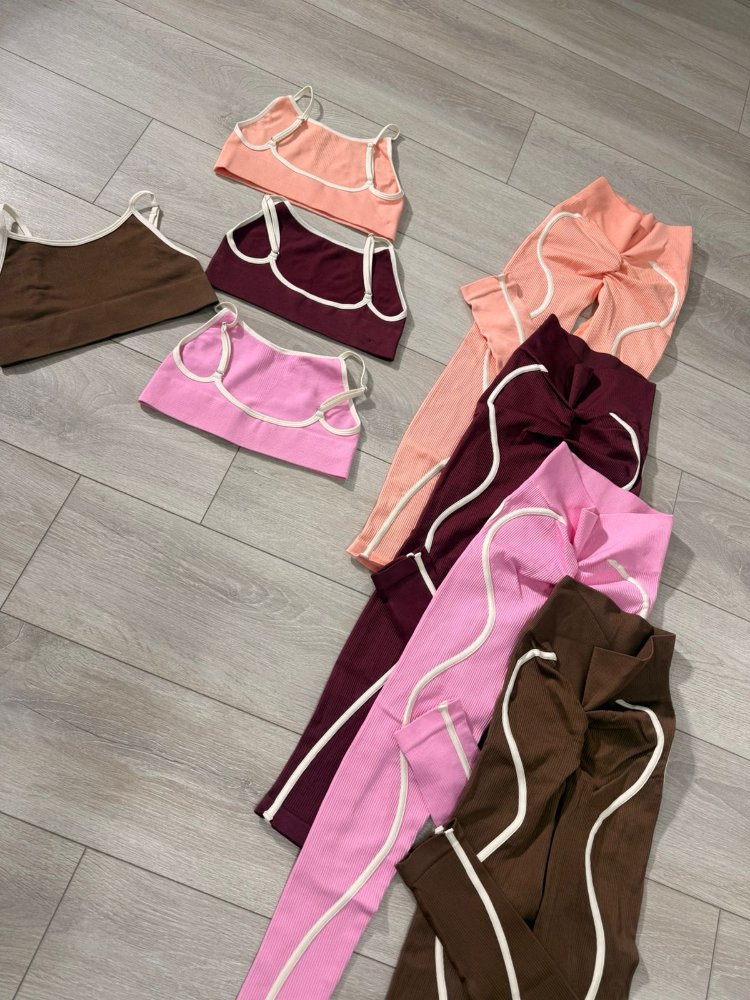 SET LICRA + TOP SESGO-U-AZUL-NARANJA
