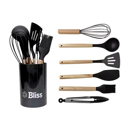 Set de Utensilios de Cocina de Silicona/Plástico