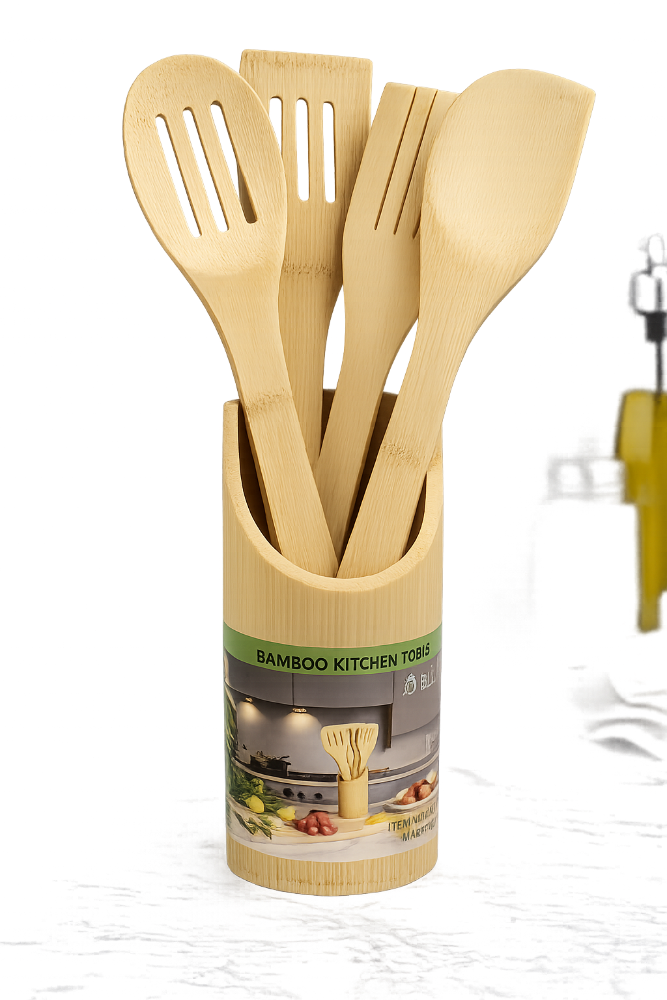 Set de Utensilios de Cocina de Bambú