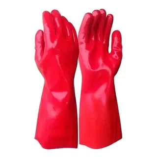 Guantes PCV #18 Rojo petro red largo