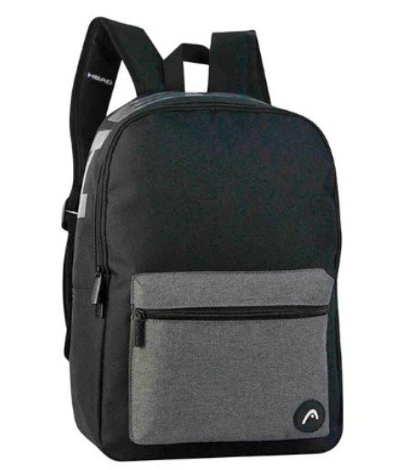Mochila Head Negra con detalles en Gris
