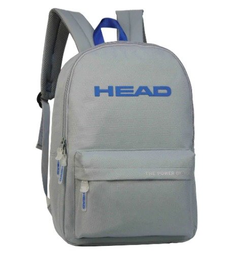 Mochila Head Gris con detalles en Azul