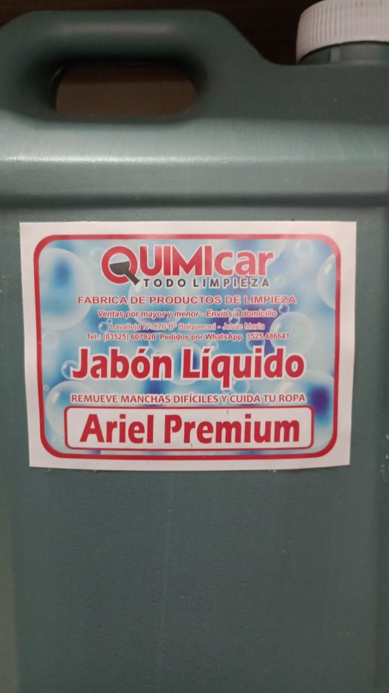 Ariel premium 10 lts jabon liquido  quimicar