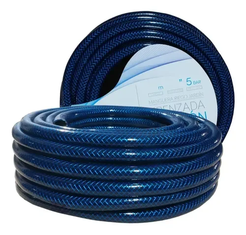 Manguera 25 mts reforzada azul