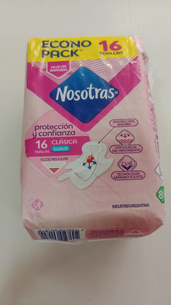 Nosotras toallitas femeninas econo pack x 16 u