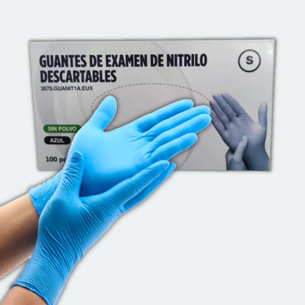Guantes nitrilo celeste caja