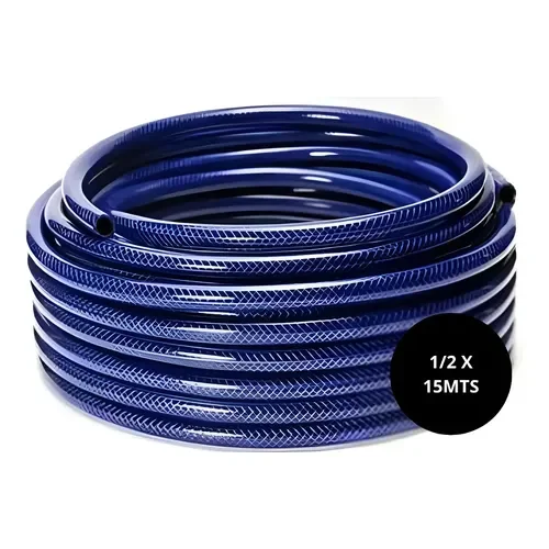 Manguera 15mts reforzada azul