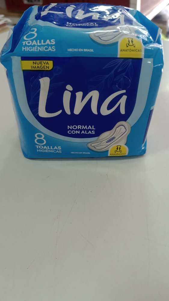 Lina toallitas femeninas normal con alas x 8 u