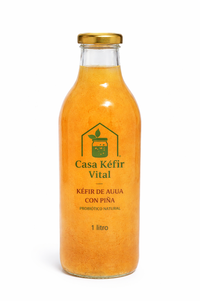 KÉFIR DE AGUA SABOR A PIÑA 1 litro - Bebida probiótica artesanal