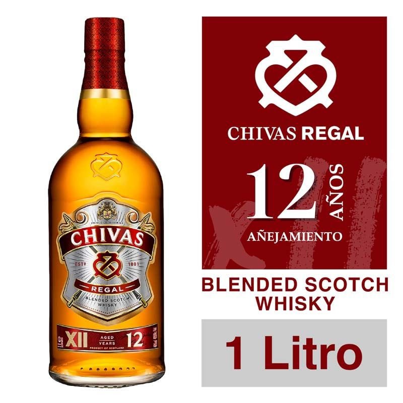 CHIVAS WHISKY 12 AÑOS 1 LITRO 1000ml