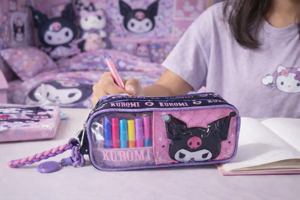 LAPICERA TRIPLE INFANTIL FEMENINO SANRIO KUROMI D