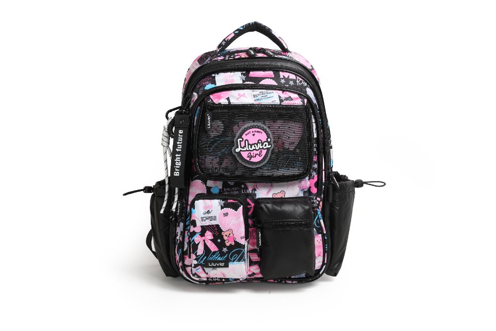 MOCHILA ESCOLAR LLUVIA NEGRA TORNASOL