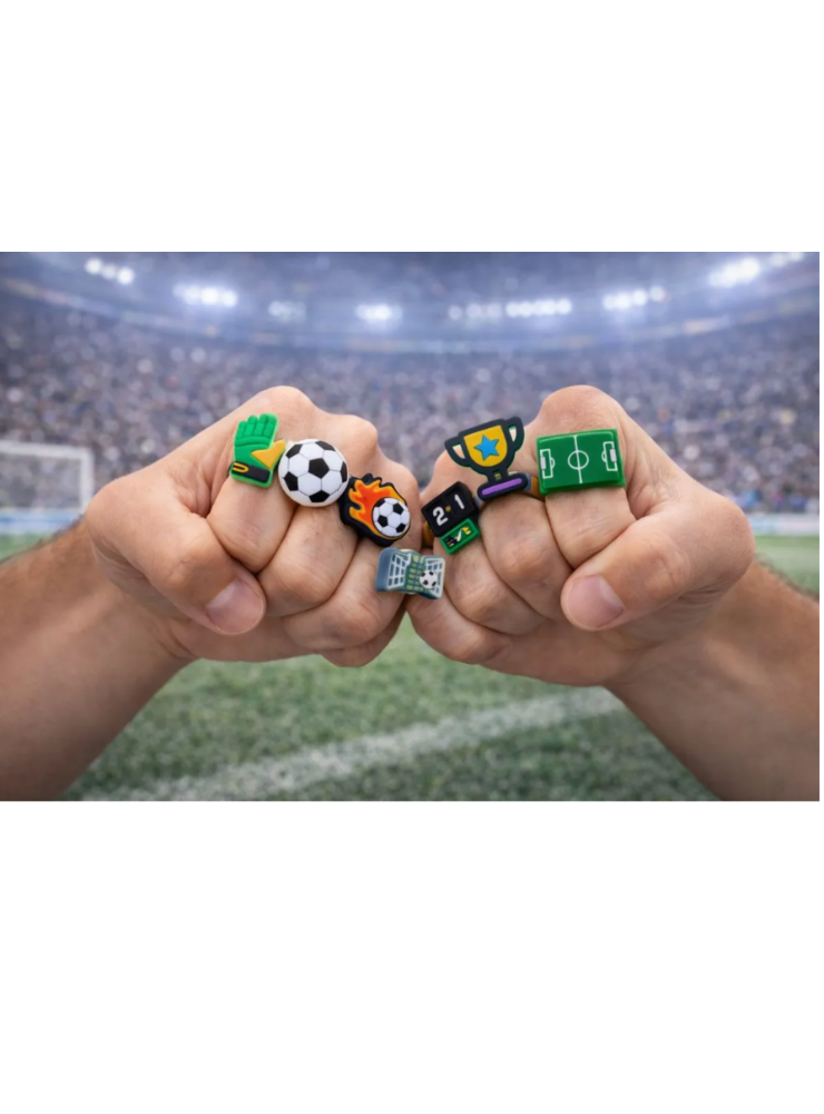 BELLEZA BISUTERIA ANILLO FIGURAS FUTBOL COLOR SURT
