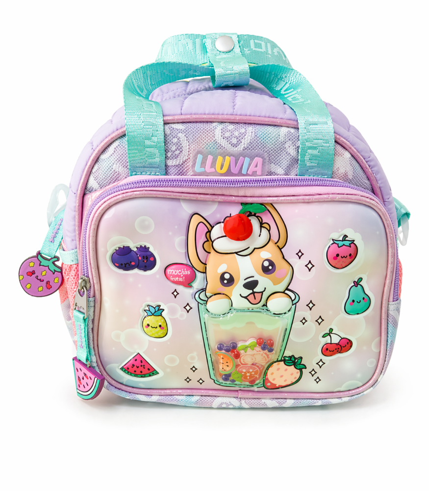 LONCHERA ESCOLAR LLUVIA PERRITO ROSA