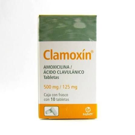 CLAMOXIN t500/10 amoxicilina/ac clavulanico tabs 500mg c/10