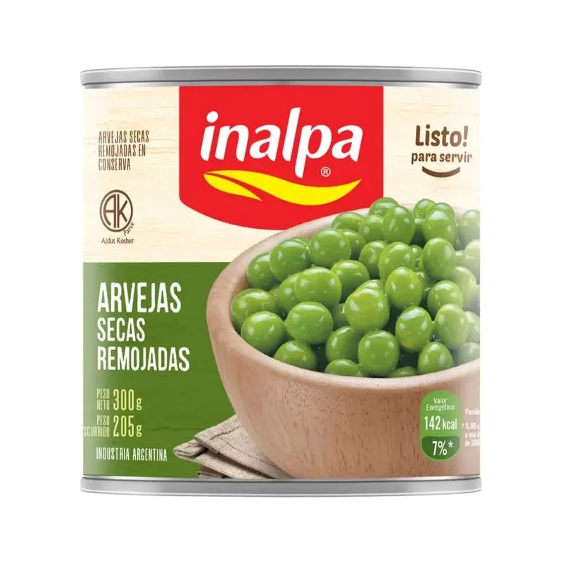 Arvejas Inalpa secas remojadas 300 Gr.
