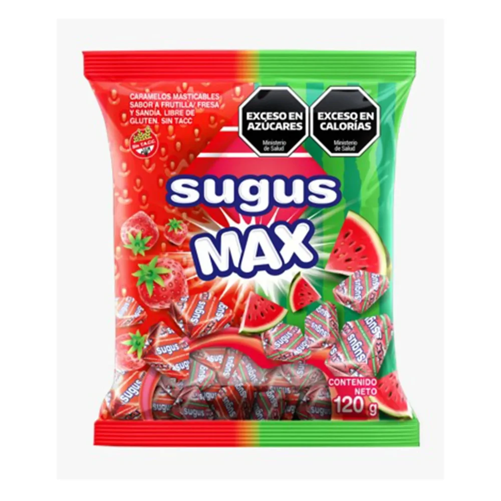 Sugus Caramelos frtuilla fresa y sandia Sugus Max 120 g.