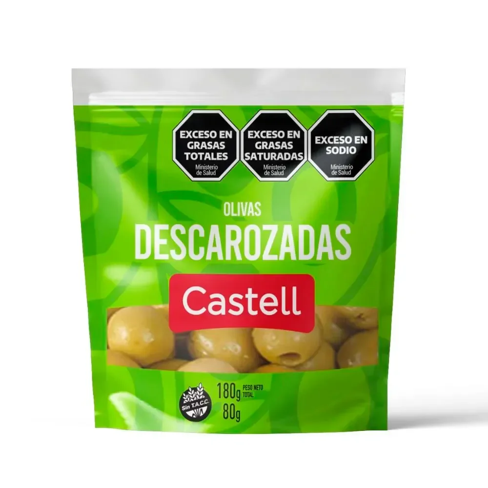 aceitunas verdes descarozadas doy pack castell 80 gr