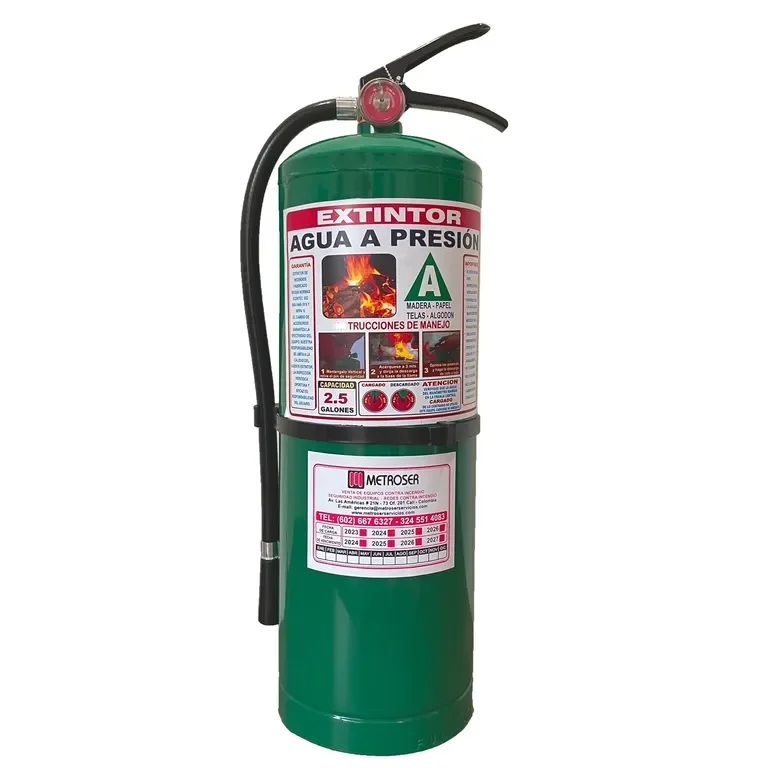 RECARGA EXTINTOR AGUA A PRESION 2.5 GALONES